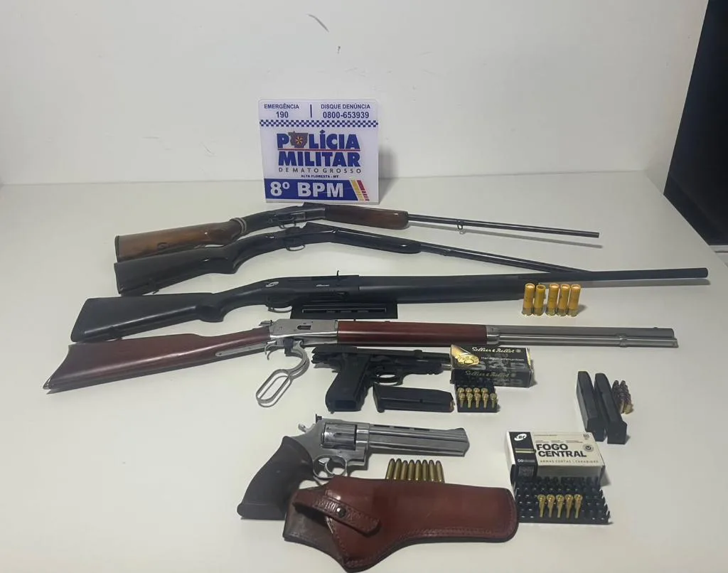 26.05-armas-floresta Polícia Militar evita feminicídio e apreende seis armas de fogo em Alta Floresta