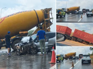 be82d8cf-0c9f-49b1-8497-db18aa599e9f-300x225 Motorista fica ferido em grave acidente entre carro e dois caminhões na BR-163
